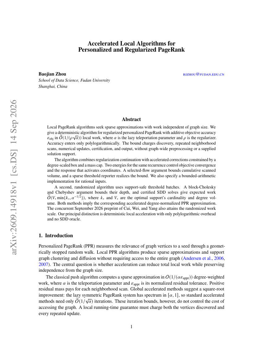 Accelerated Local Algorithms for Personalized and Regularized PageRank