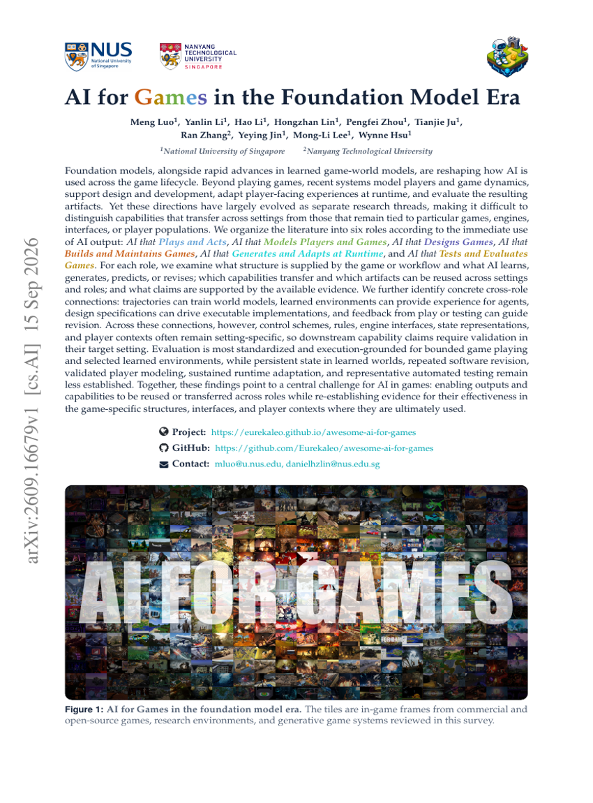 AI for Games in the Foundation Model Era