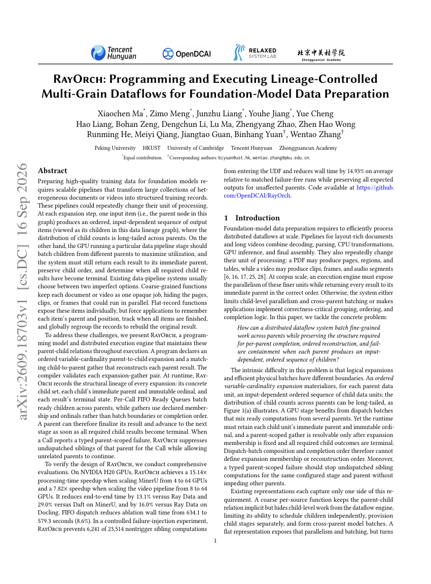 RayOrch: Programming and Executing Lineage-Controlled Multi-Grain Dataflows for Foundation-Model Data Preparation