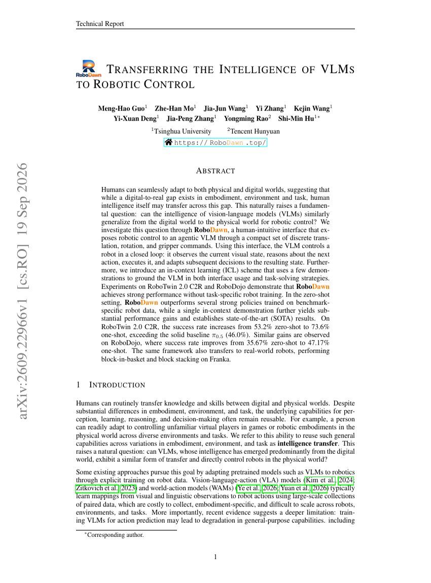TRANSFERRING THE INTELLIGENCE OF VLMS TO ROBOTIC CONTROL