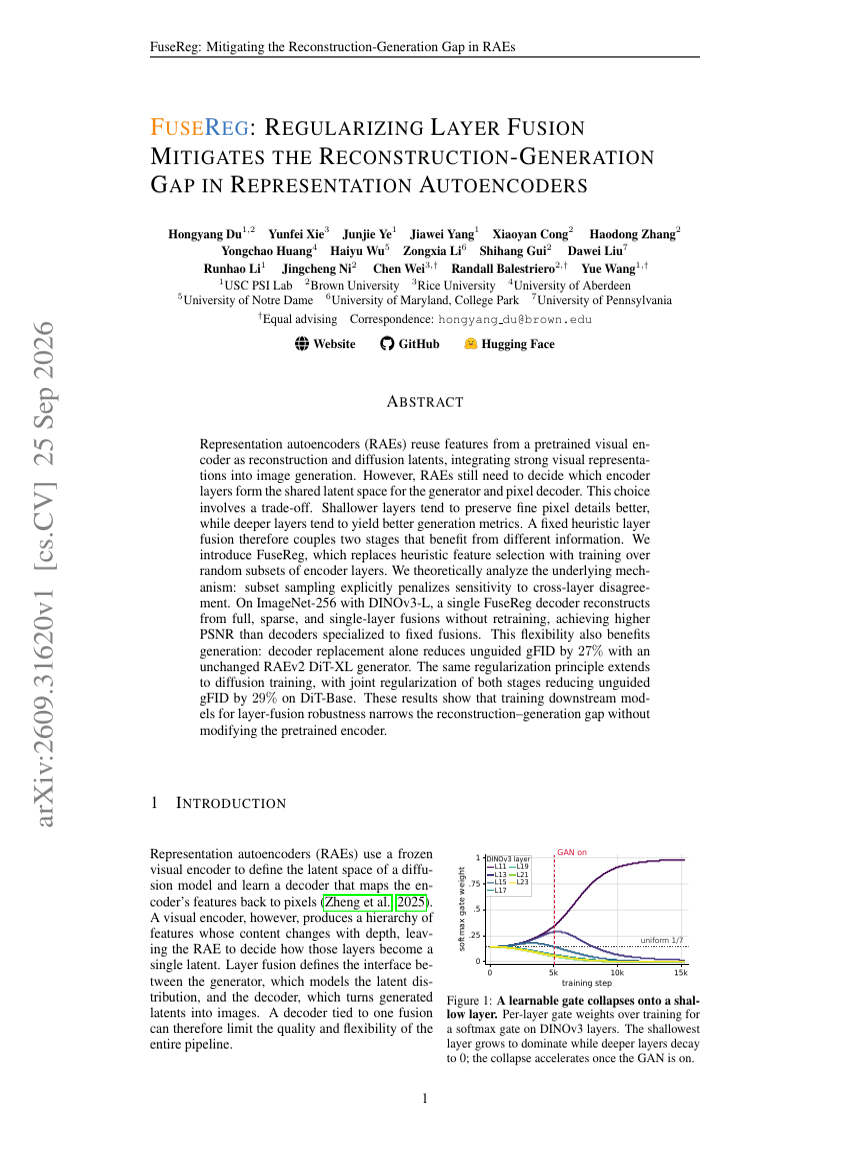FuseReg: Regularizing Layer Fusion Mitigates the Reconstruction-Generation Gap in Representation Autoencoders