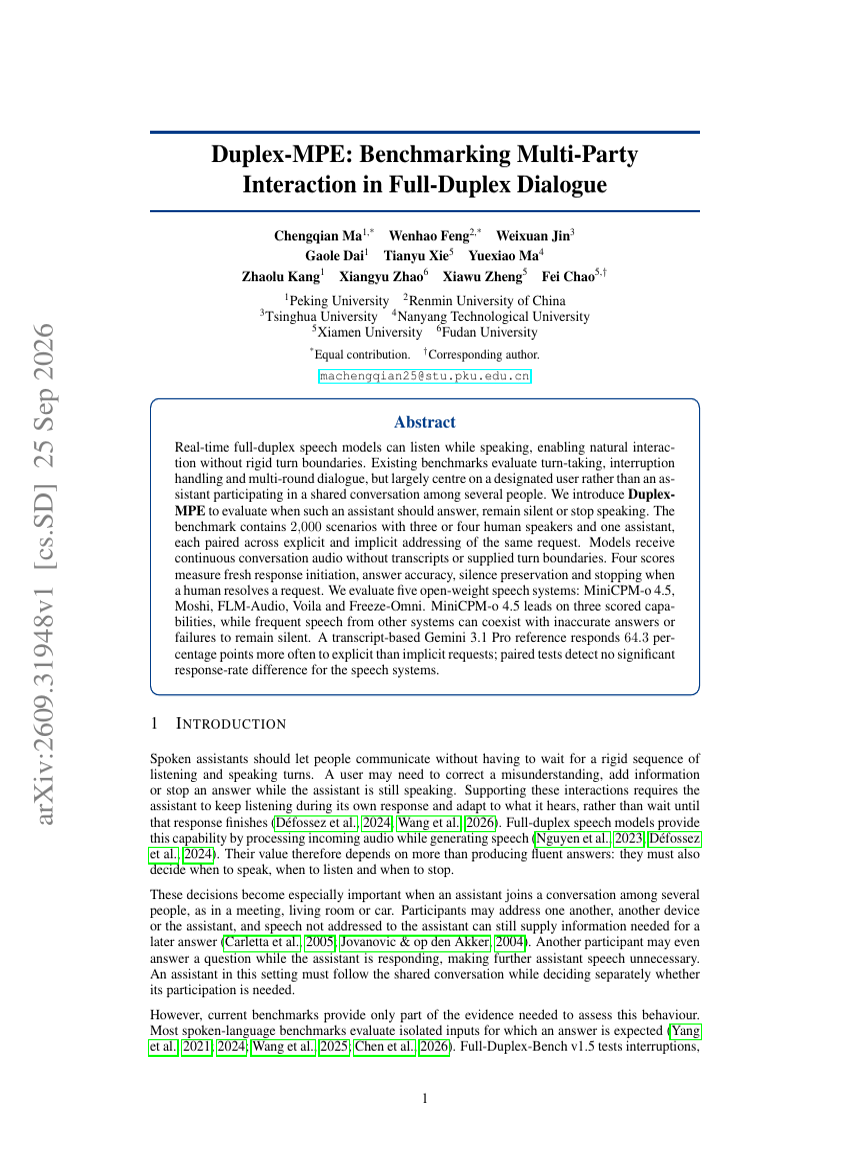 Duplex-MPE: Benchmarking Multi-Party Interaction in Full-Duplex Dialogue