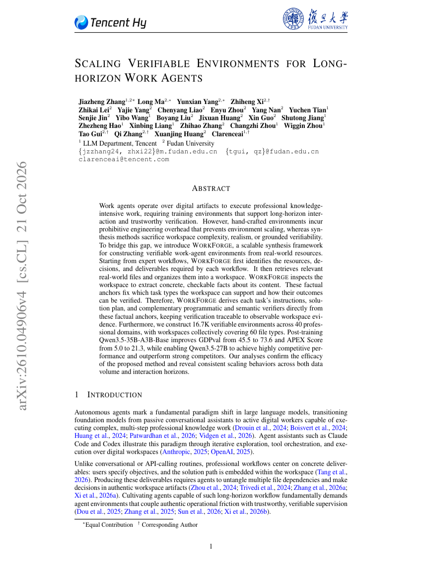 SCALING VERIFIABLE ENVIRONMENTS FOR LONG-HORIZON WORK AGENTS