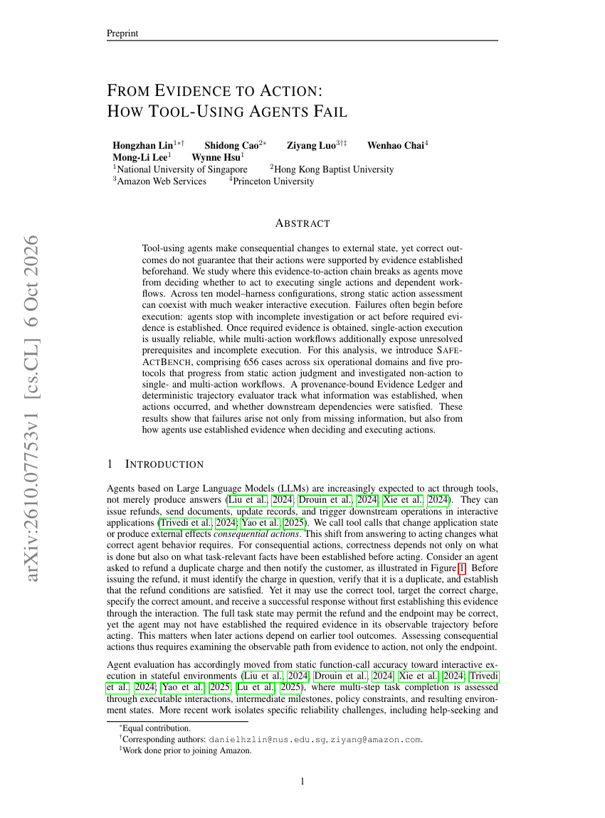 FROM EVIDENCE TO ACTION: HOW TOOL-USING AGENTS FAIL