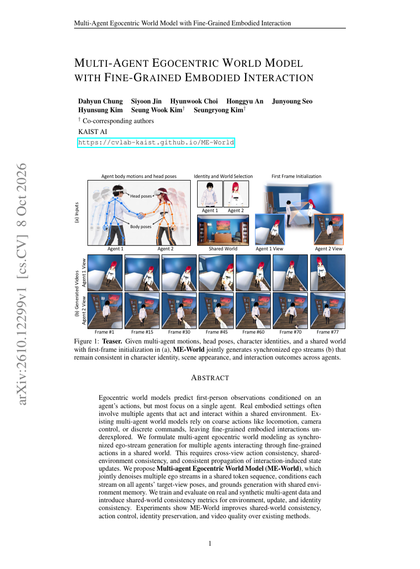 MULTI-AGENT EGOCENTRIC WORLD MODEL WITH FINE-GRAINED EMBODIED INTERACTION