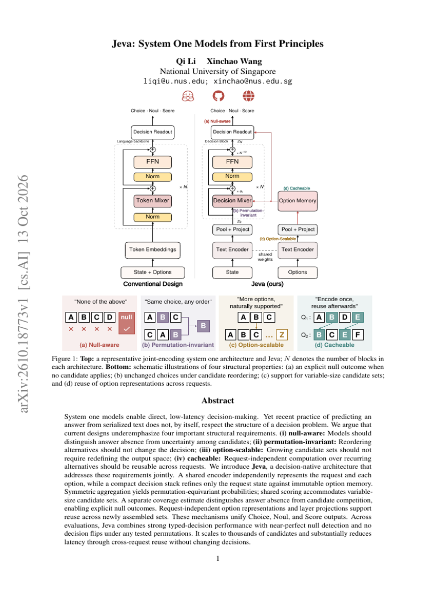 Jeva: System One Models from First Principles