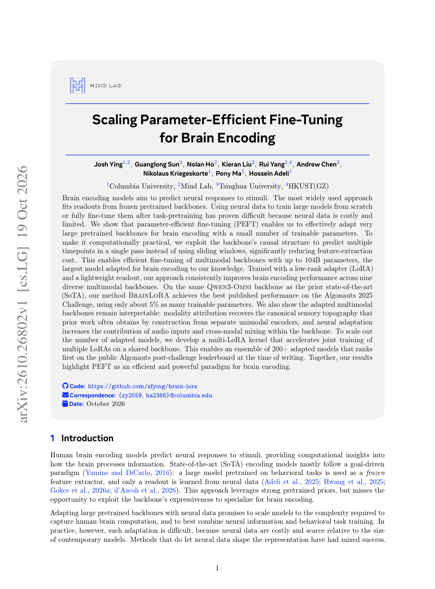 Scaling Parameter-Efficient Fine-Tuning for Brain Encoding