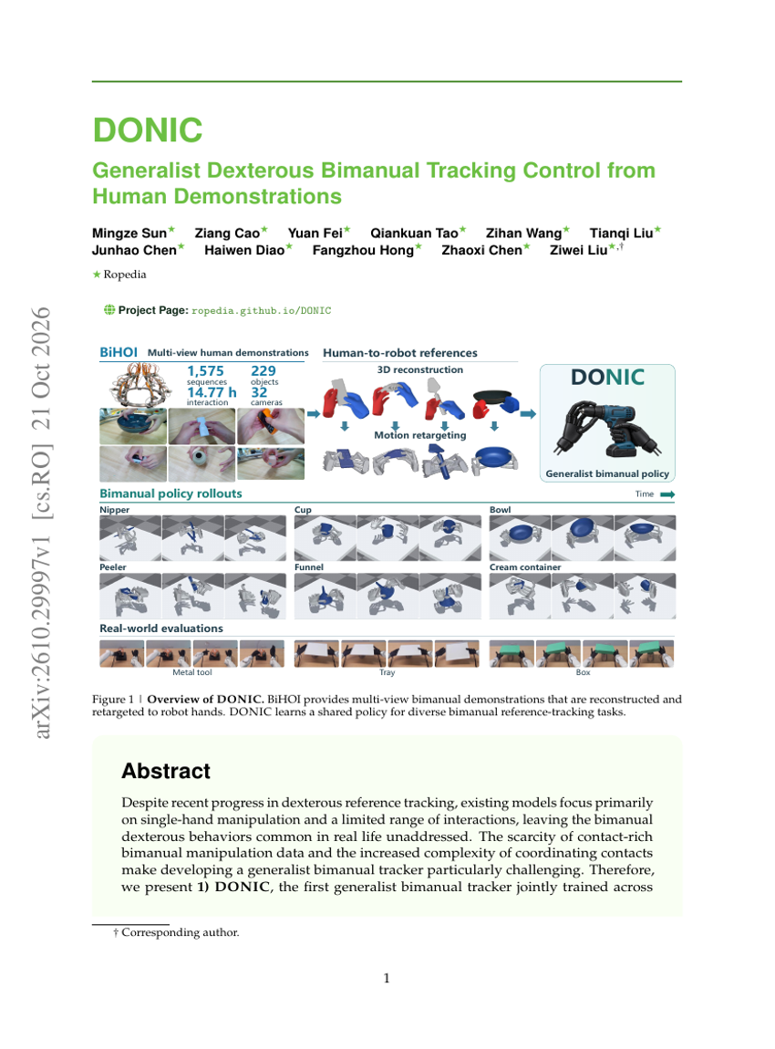 Generalist Dexterous Bimanual Tracking Control from Human Demonstrations