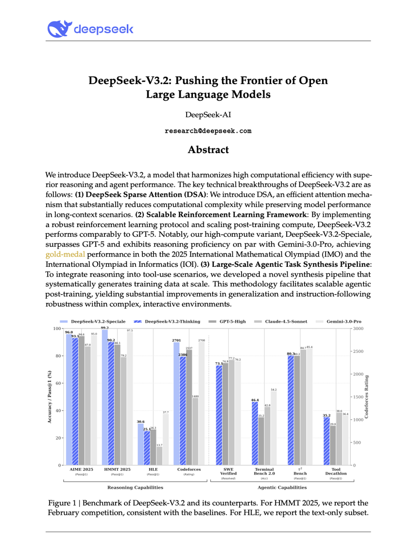 DeepSeek-V3.2: Pushing the Frontier of Open Large Language Models