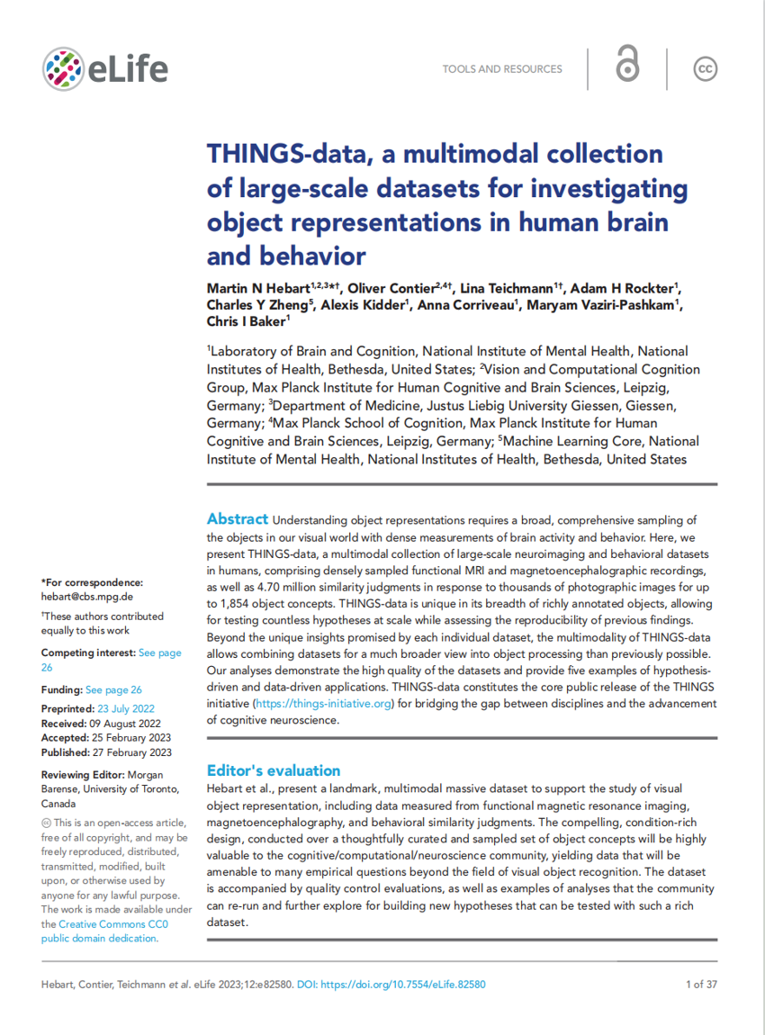 THINGS-data，一个用于研究人类大脑与行为中物体表征的多模态大规模数据集