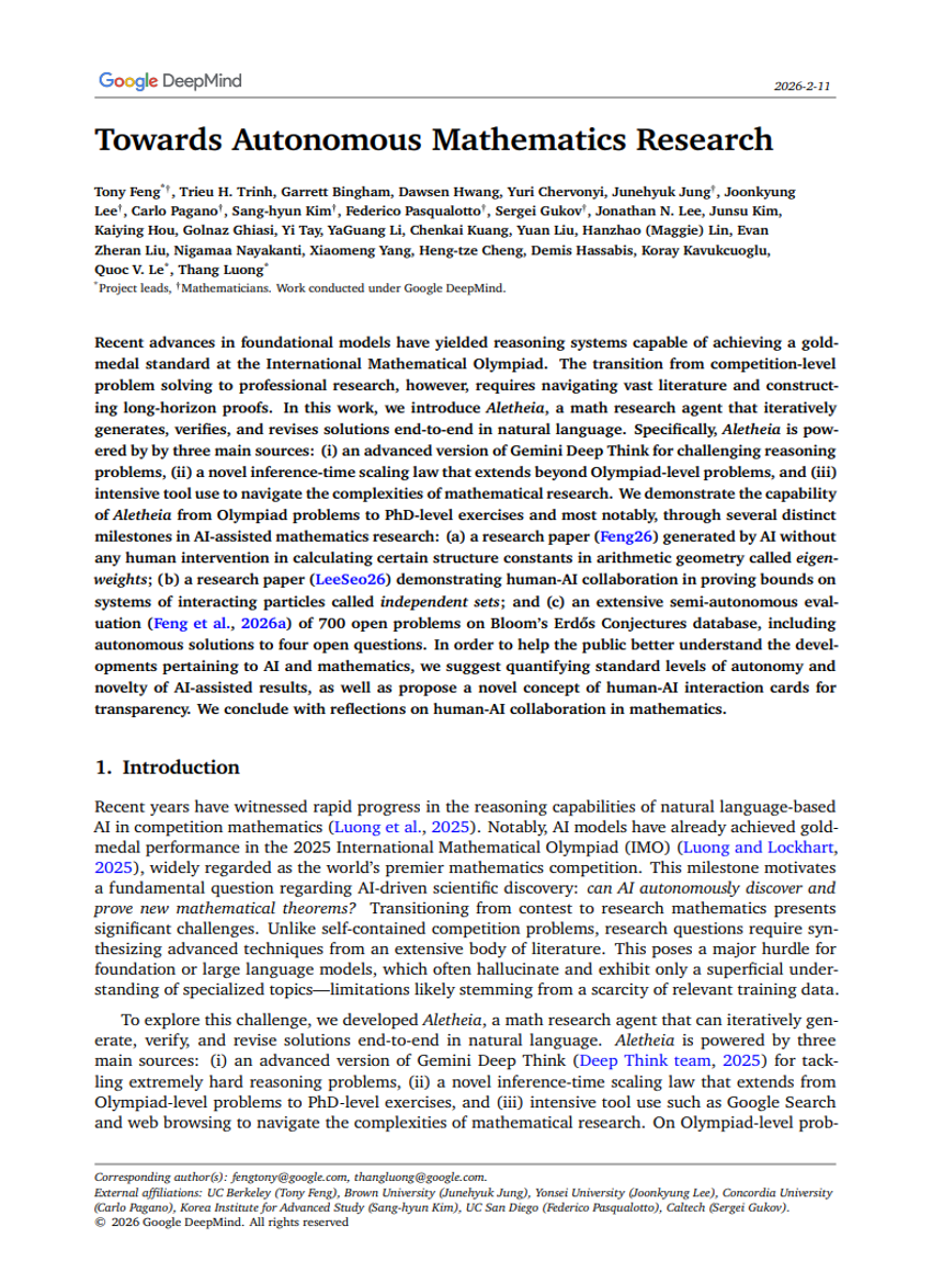 Towards Autonomous Mathematics Research