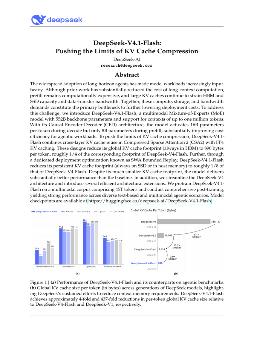 DeepSeek-V4.1-Flash: Pushing the Limits of KV Cache Compression