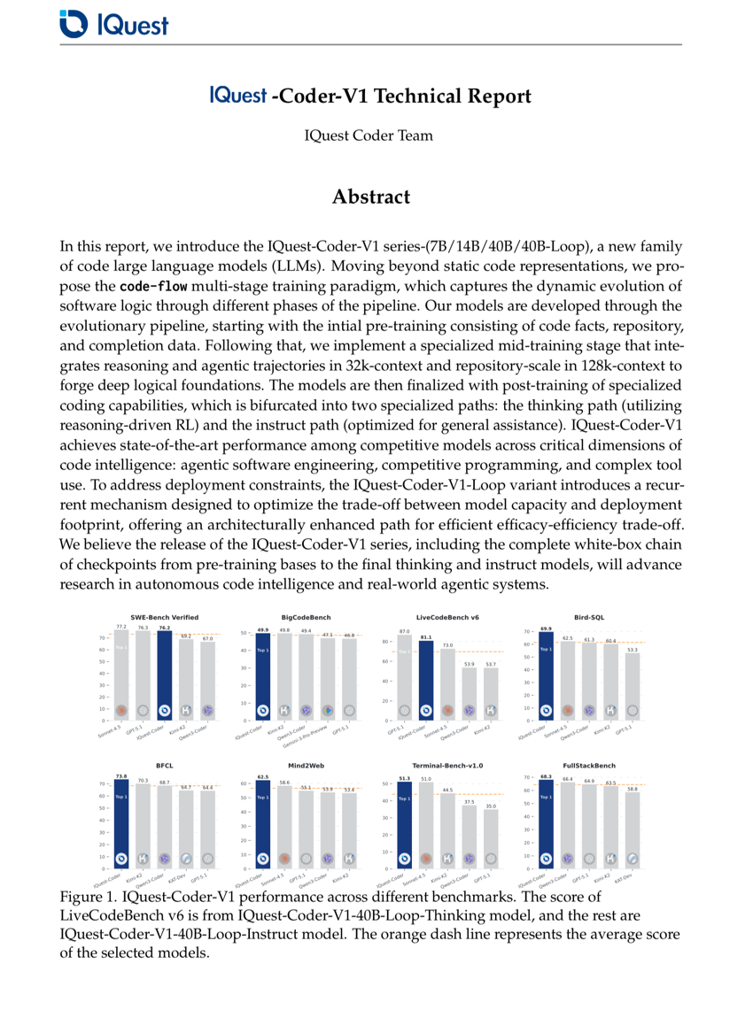 IQuest-Coder-V1 Technical Report
