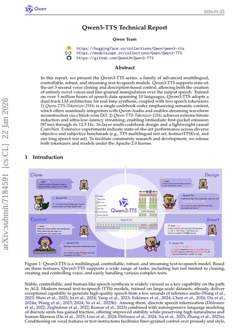 Qwen3-TTS Technical Report