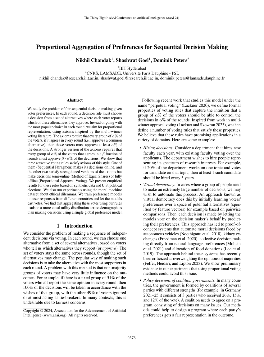 Proportional Aggregation of Preferences for Sequential Decision Making