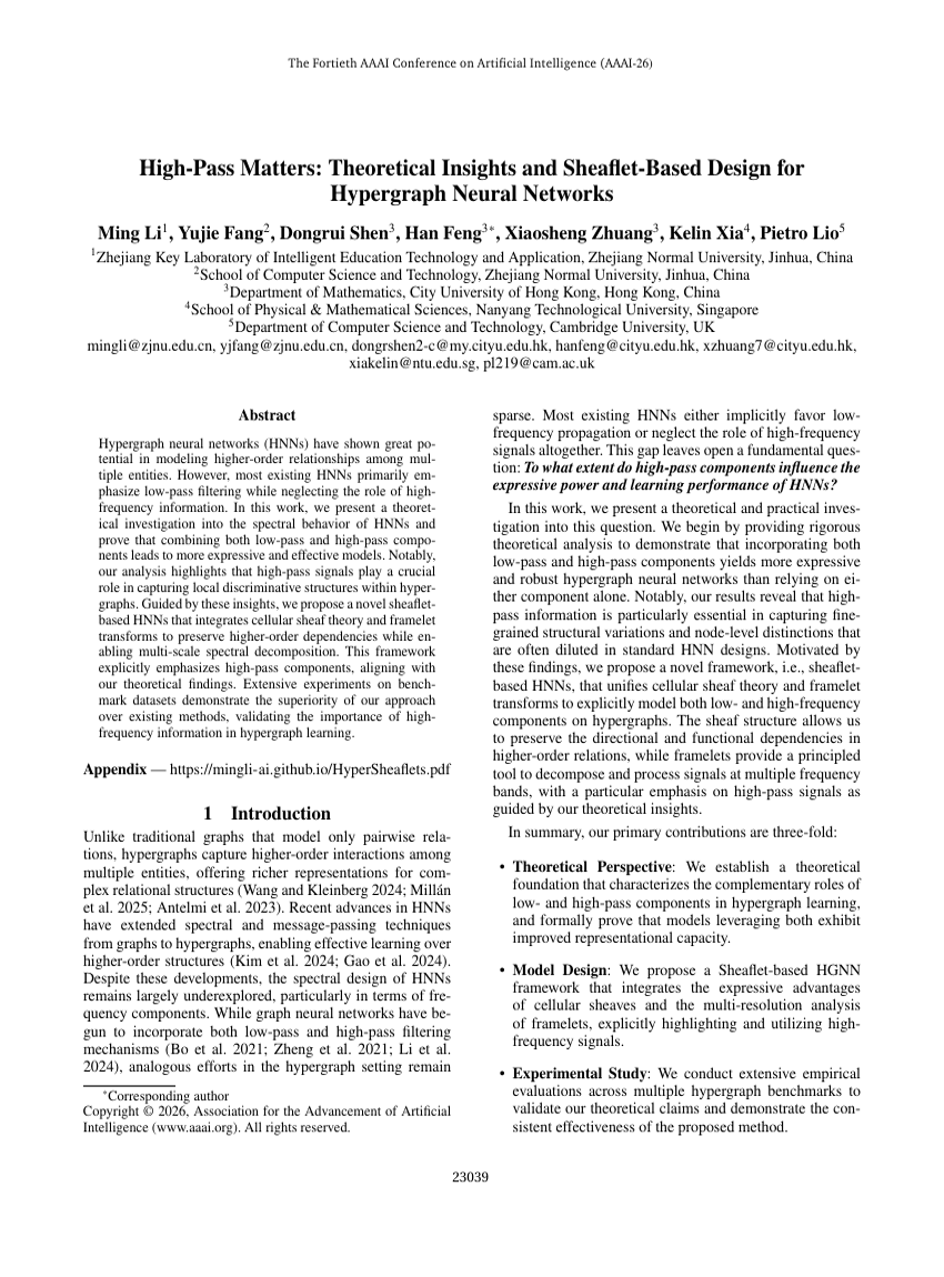 High-Pass Matters: Theoretical Insights and Sheafet-Based Design for Hypergraph Neural Networks