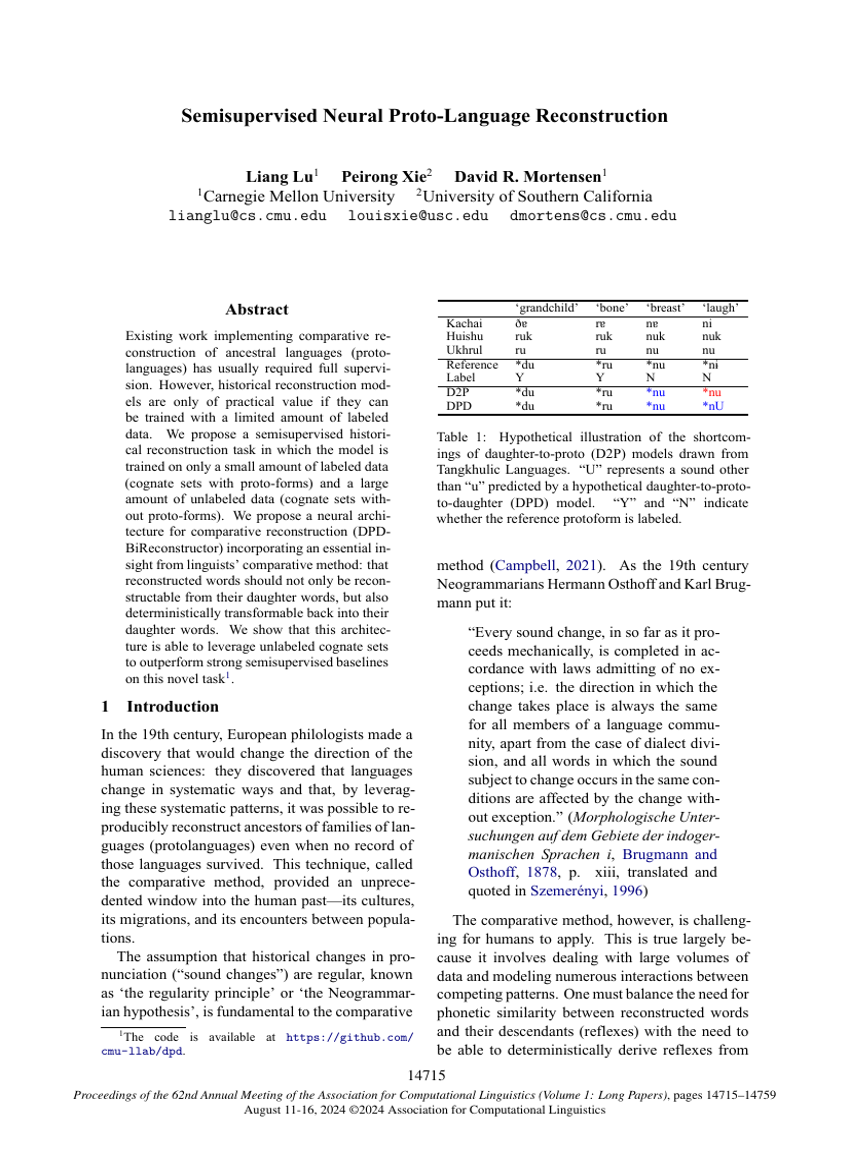 Semisupervised Neural Proto-Language Reconstruction