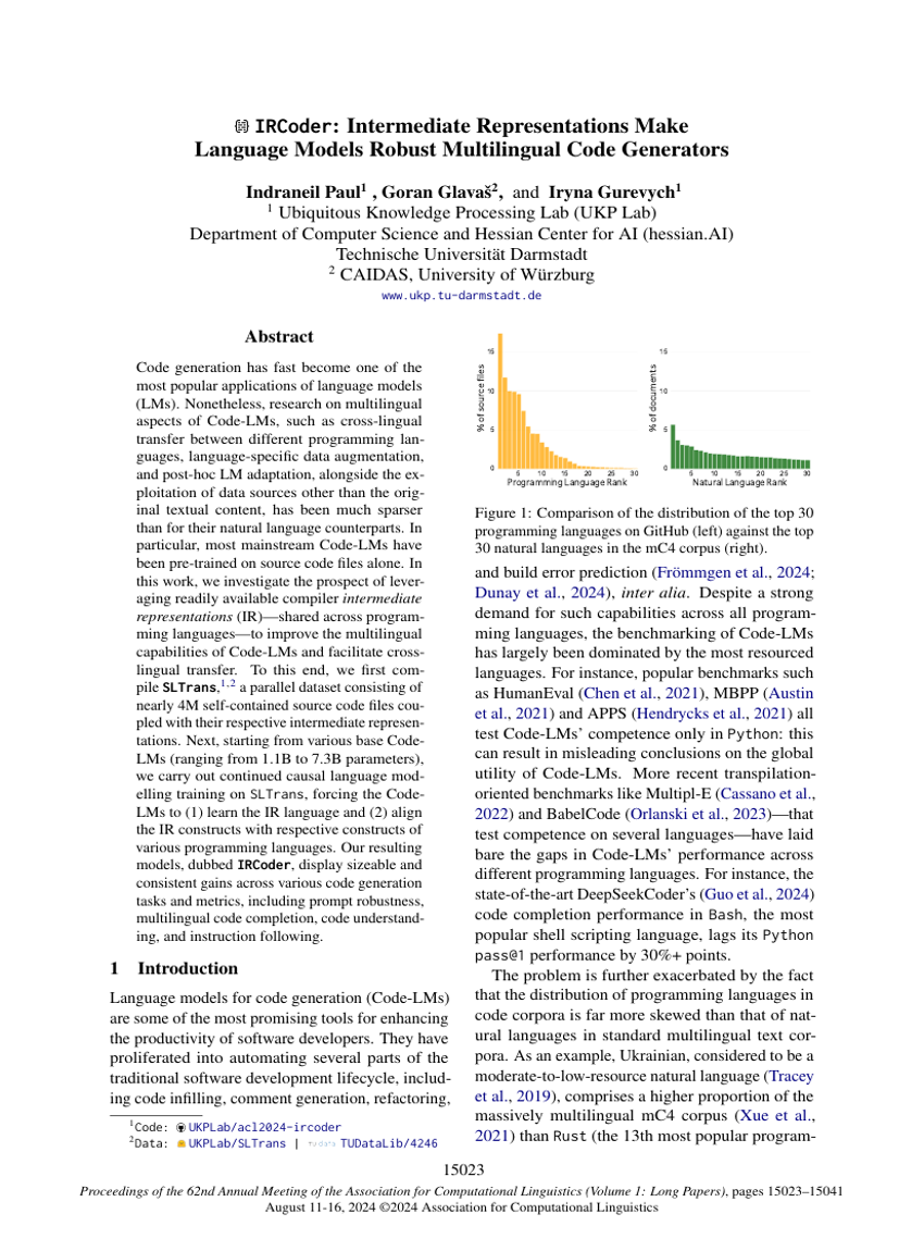 IRCoder: Intermediate Representations Make Language Models Robust Multilingual Code Generators