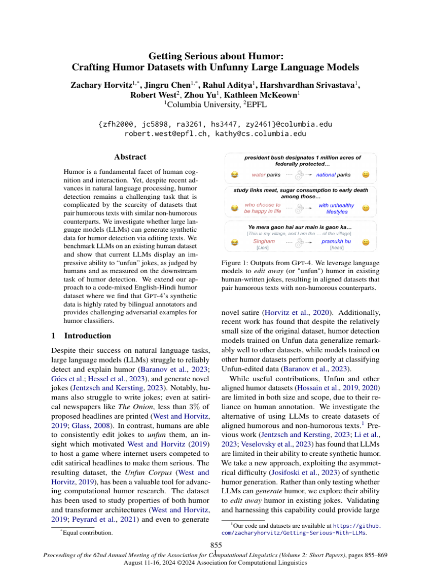 Getting Serious about Humor: Crafting Humor Datasets with Unfunny Large Language Models