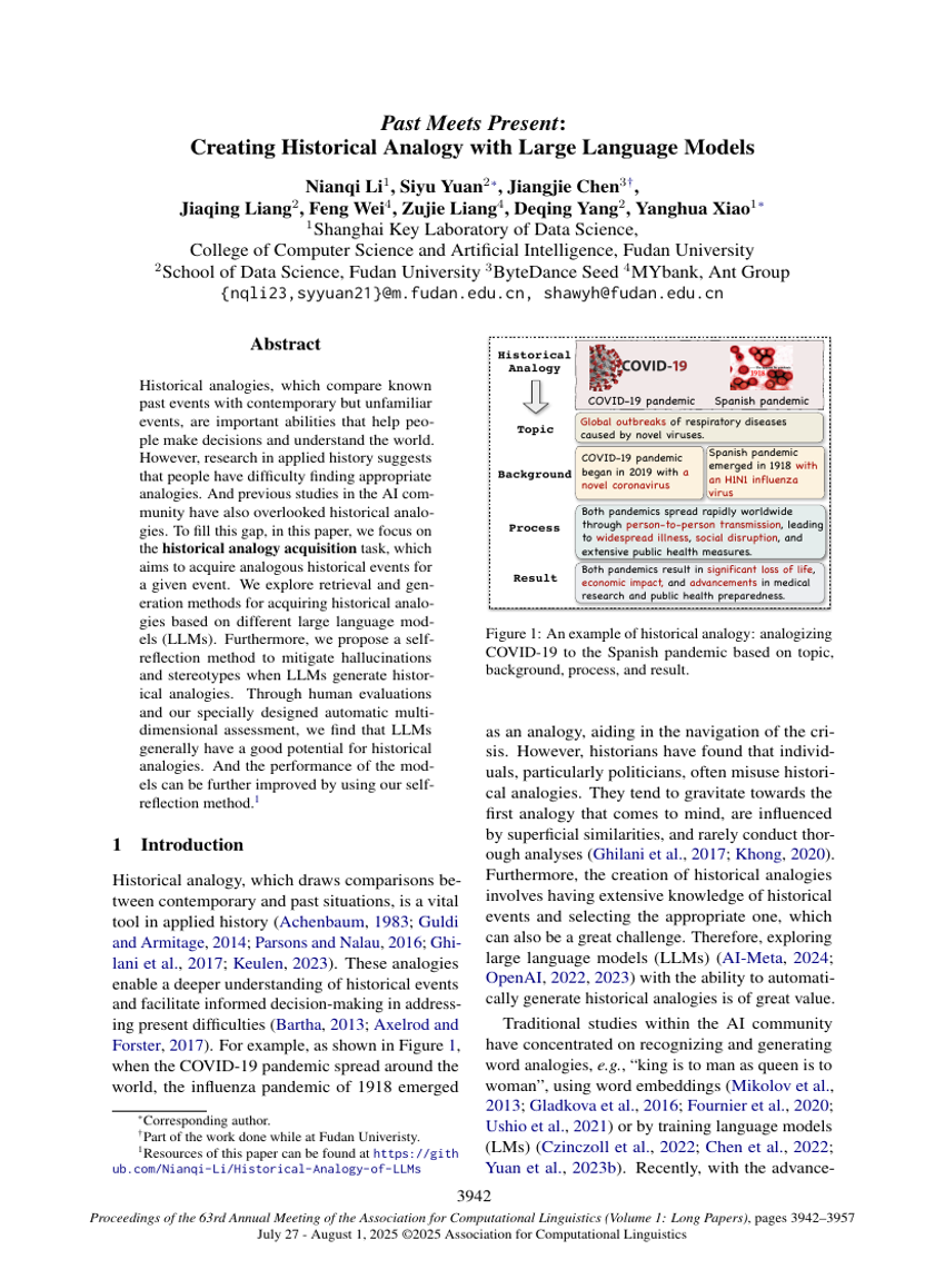 Past Meets Present: Creating Historical Analogy with Large Language Models