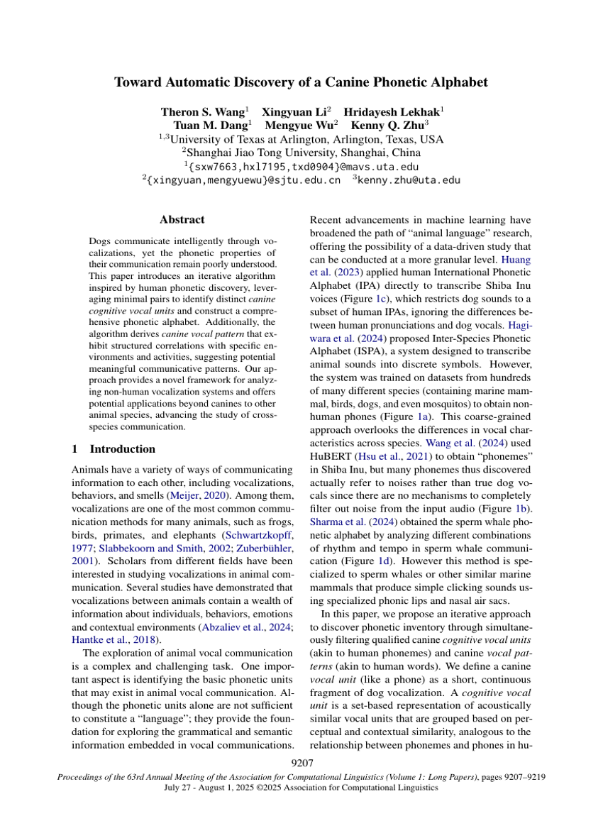 Toward Automatic Discovery of a Canine Phonetic Alphabet