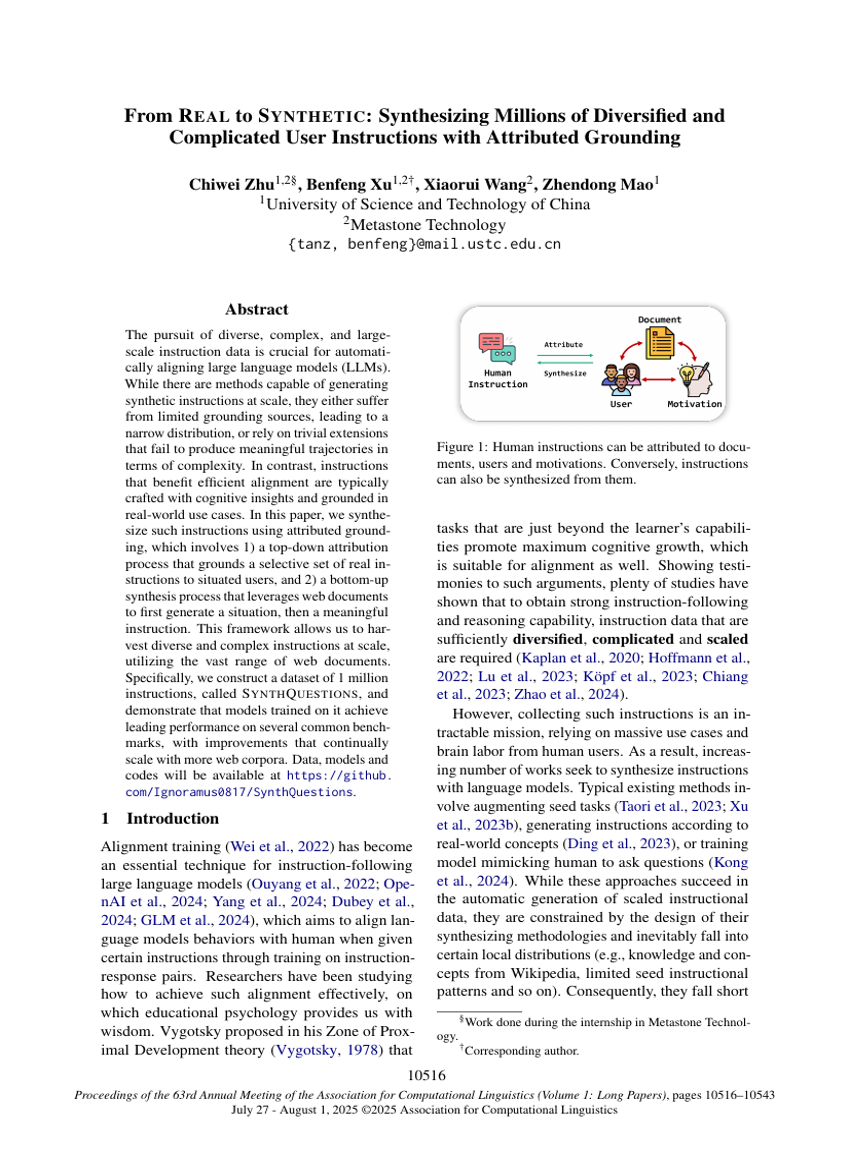 From REAL to SYNTHETIC: Synthesizing Millions of Diversified and Complicated User Instructions with Attributed Grounding