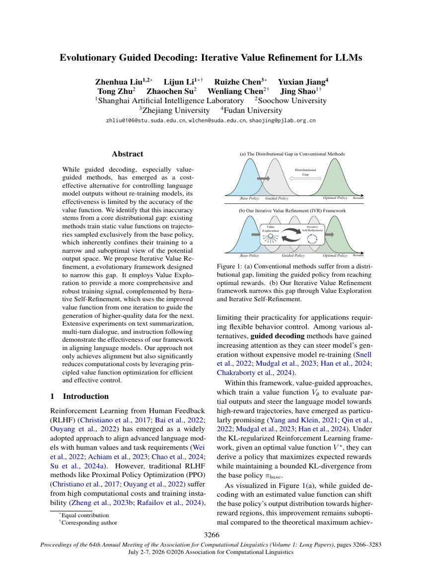 Evolutionary Guided Decoding: Iterative Value Refinement for LLMs