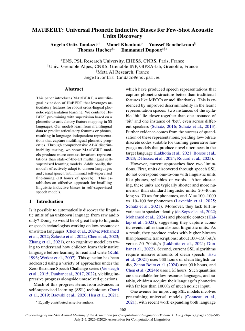 MAUBERT: Universal Phonetic Inductive Biases for Few-Shot Acoustic Units Discovery
