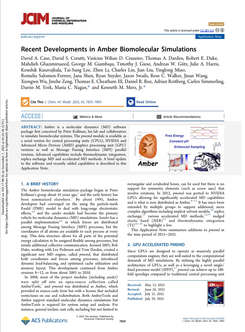 Amber生物分子模拟的最新进展