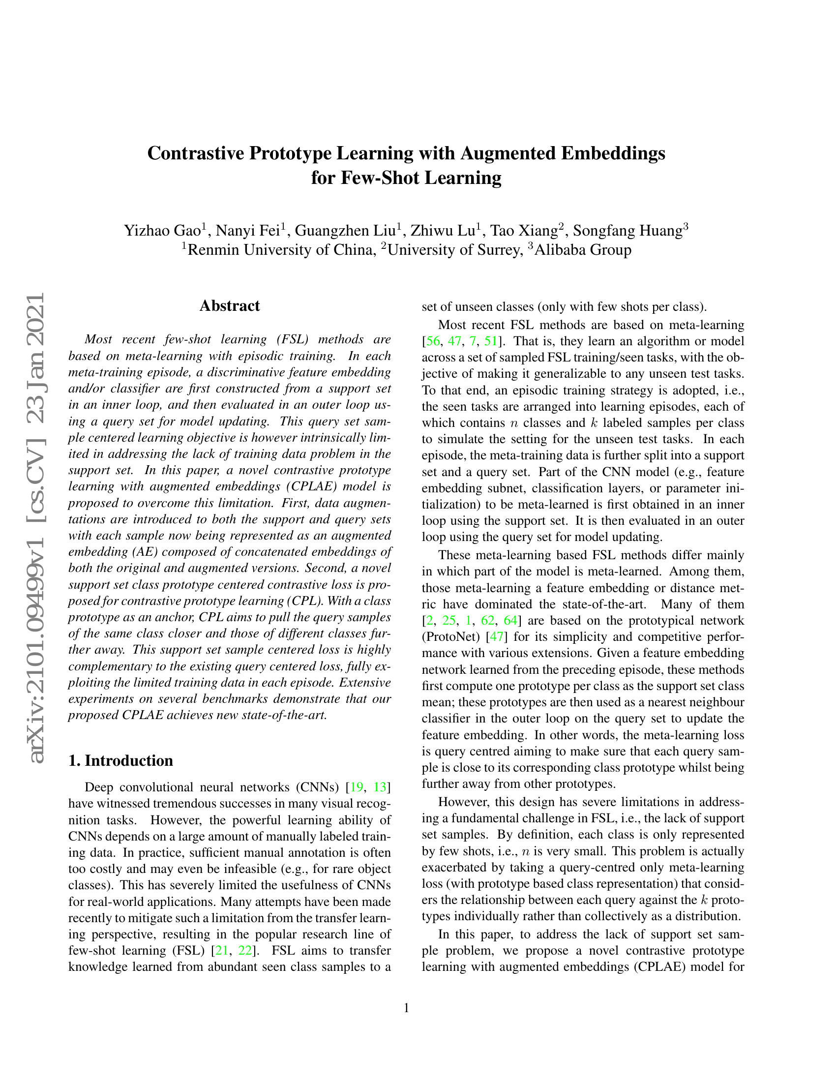 Contrastive Prototypical Network with Wasserstein Confidence Penalty