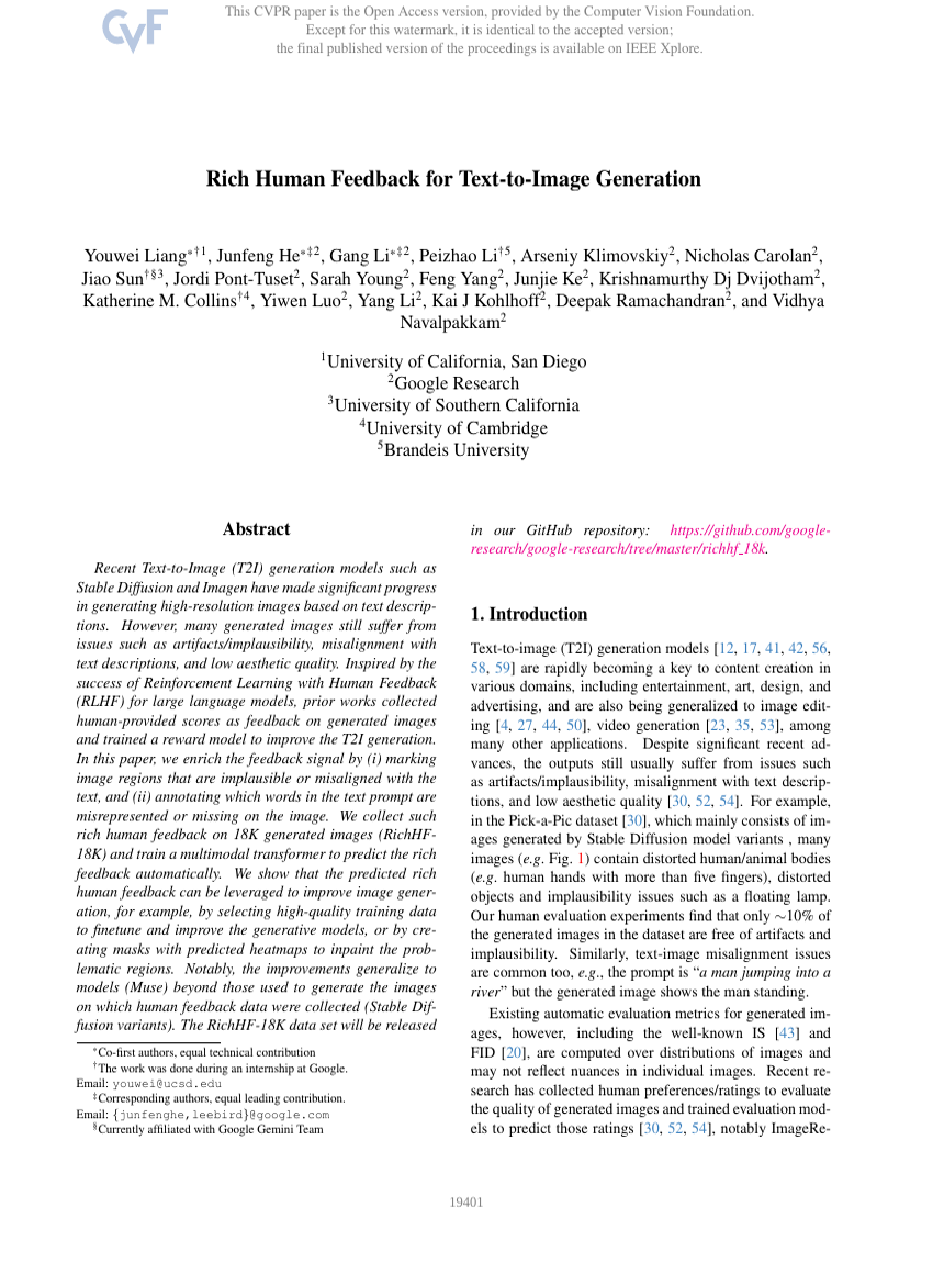 Rich Human Feedback for Text-to-Image Generation