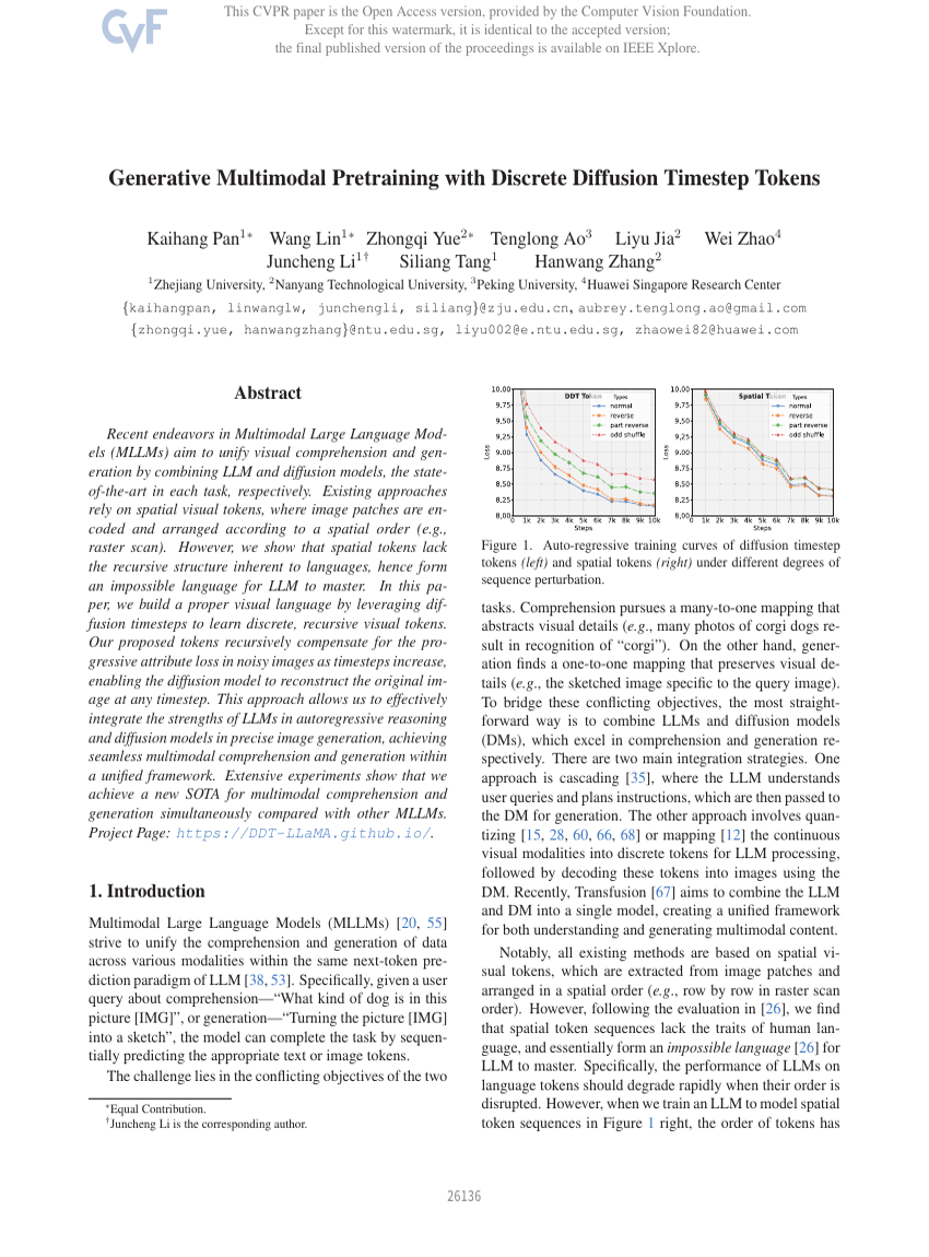 Generative Multimodal Pretraining with Discrete Diffusion Timestep Tokens