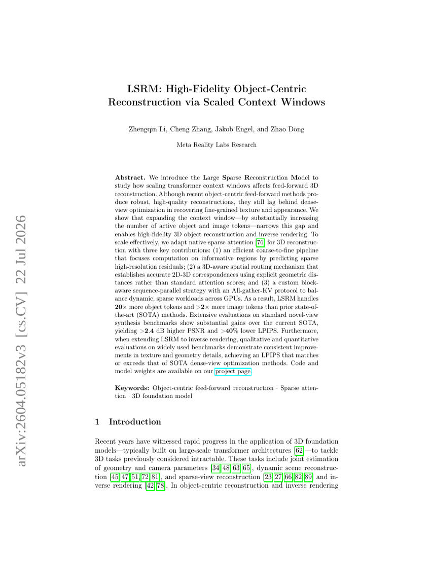 LSRM: High-Fidelity Object-Centric Reconstruction via Scaled Context Windows
