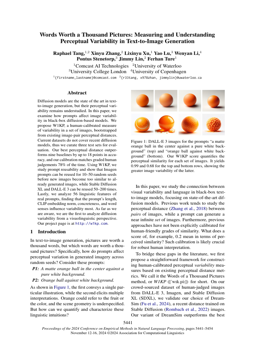 Words Worth a Thousand Pictures: Measuring and Understanding Perceptual Variability in Text-to-Image Generation