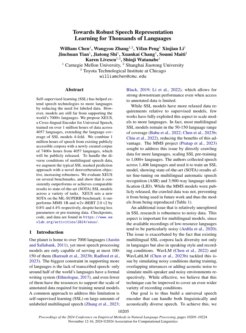 Towards Robust Speech Representation Learning for Thousands of Languages