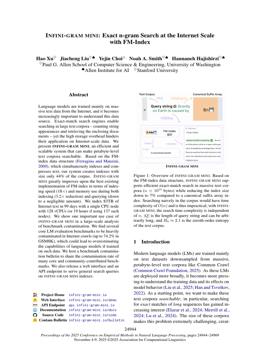 INFINI-GRAM MINI: Exact n-gram Search at the Internet Scale with FM-Index