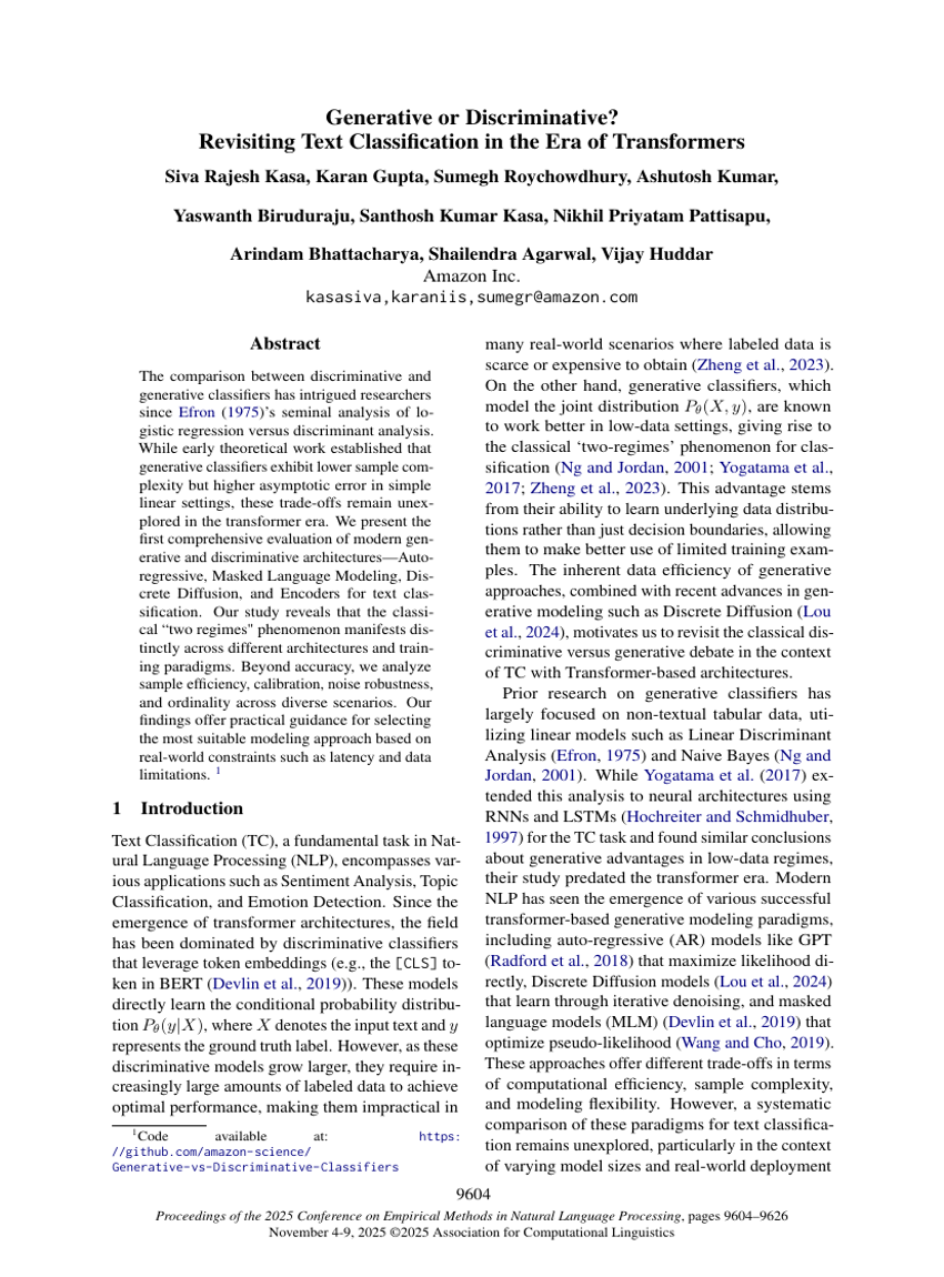 Generative or Discriminative? Revisiting Text Classification in the Era of Transformers