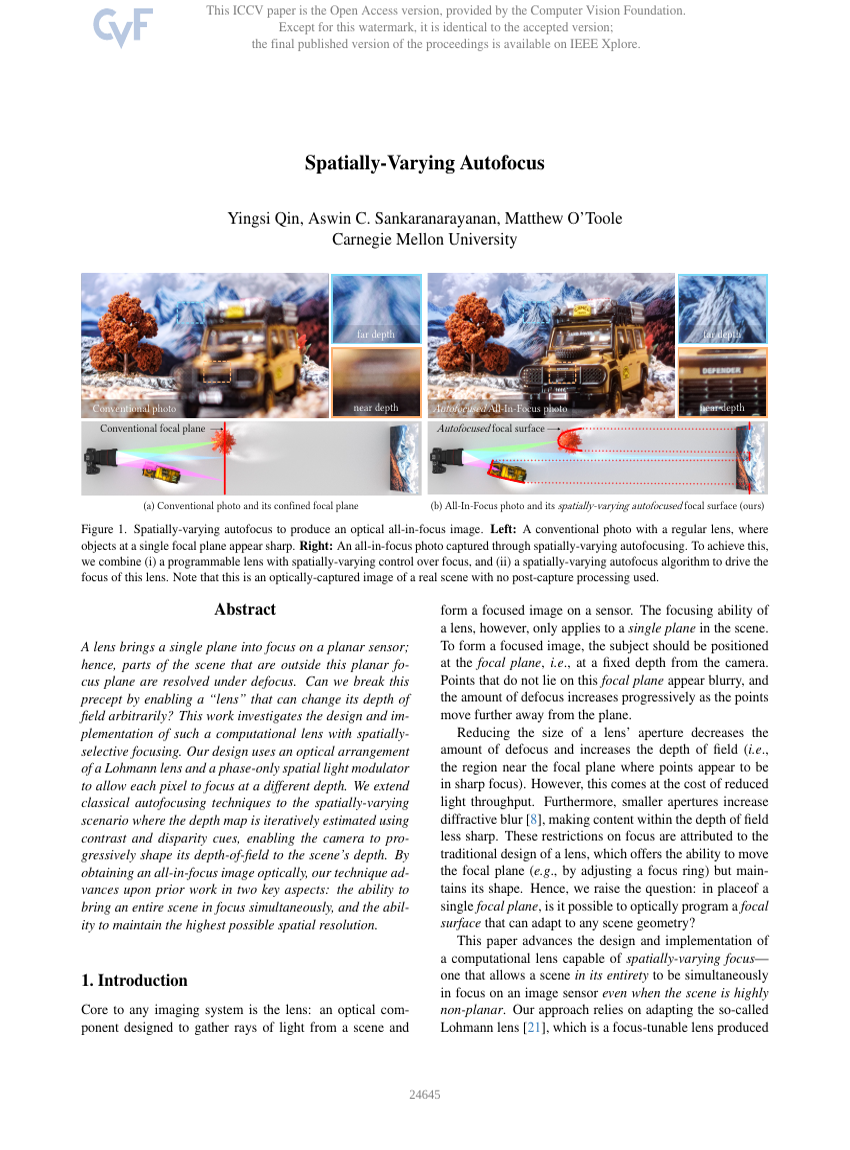 Spatially-Varying Autofocus