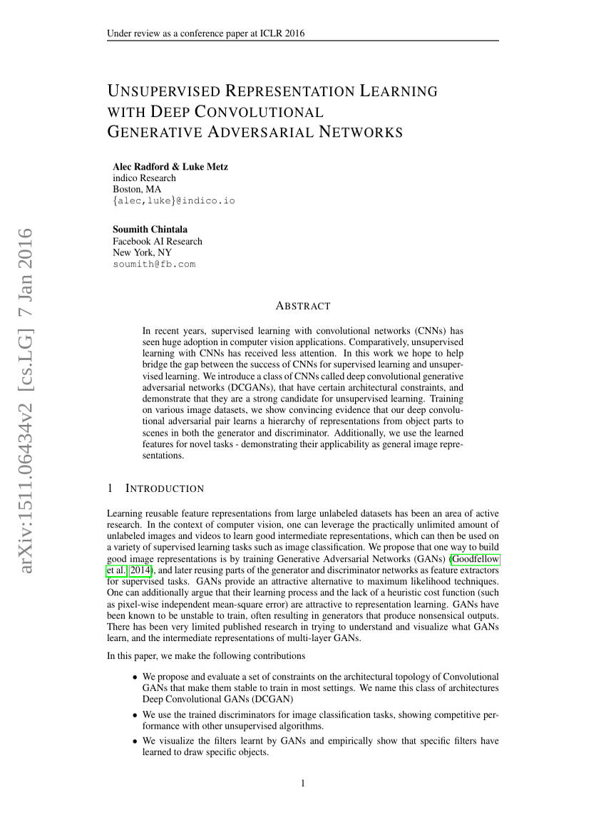 UNSUPERVISED REPRESENTATION LEARNING WITH DEEP CONVOLUTIONAL GENERATIVE ADVERSARIAL NETWORKS