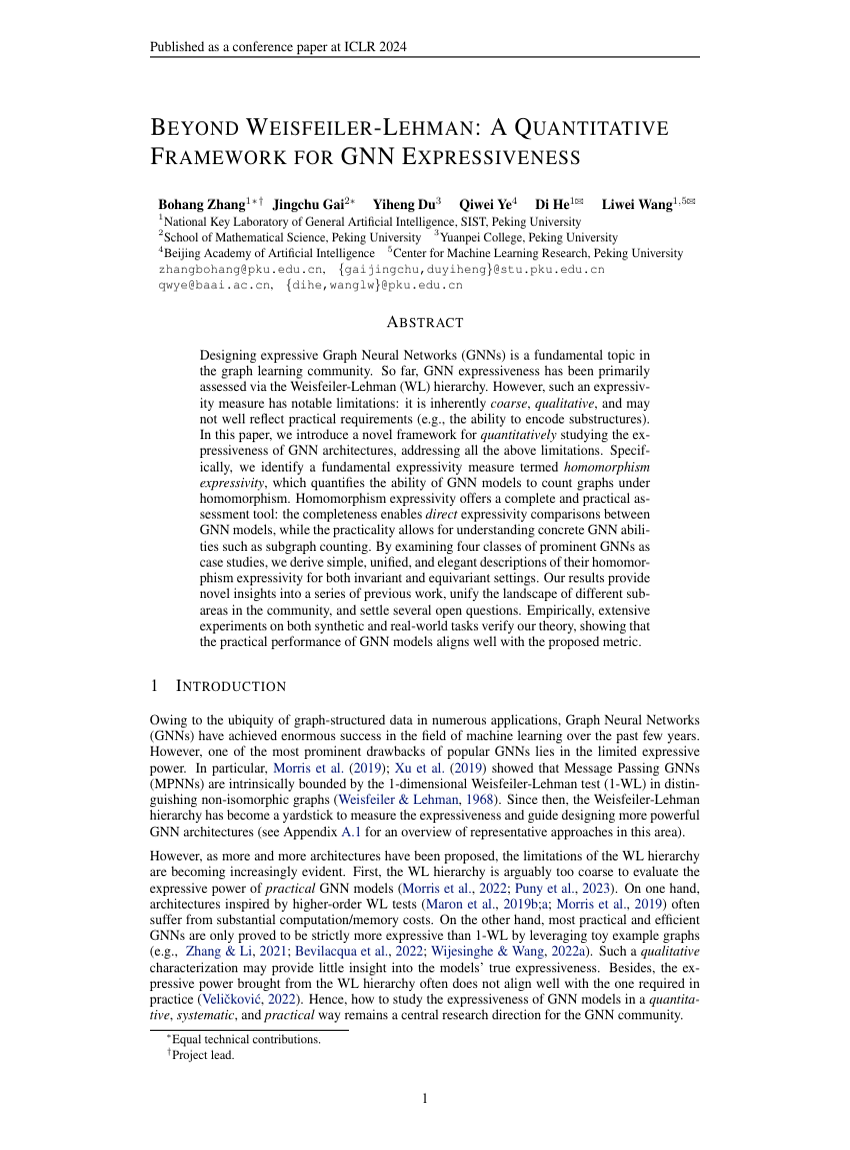 BEYOND WEISFEILER-LEHMAN: A QUANTITATIVE FRAMEWORK FOR GNN EXPRESSIVENESS