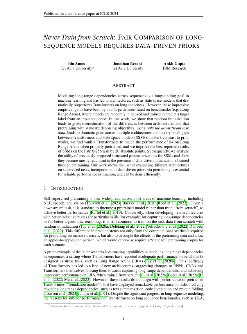 Never Train from Scratch: FAIR COMPARISON OF LONG-SEQUENCE MODELS REQUIRES DATA-DRIVEN PRIORS