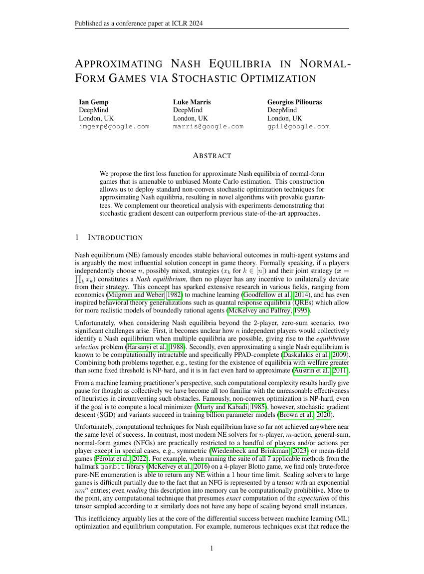 APPROXIMATING NASH EQUILIBRIA IN NORMAL-FORM GAMES VIA STOCHASTIC OPTIMIZATION