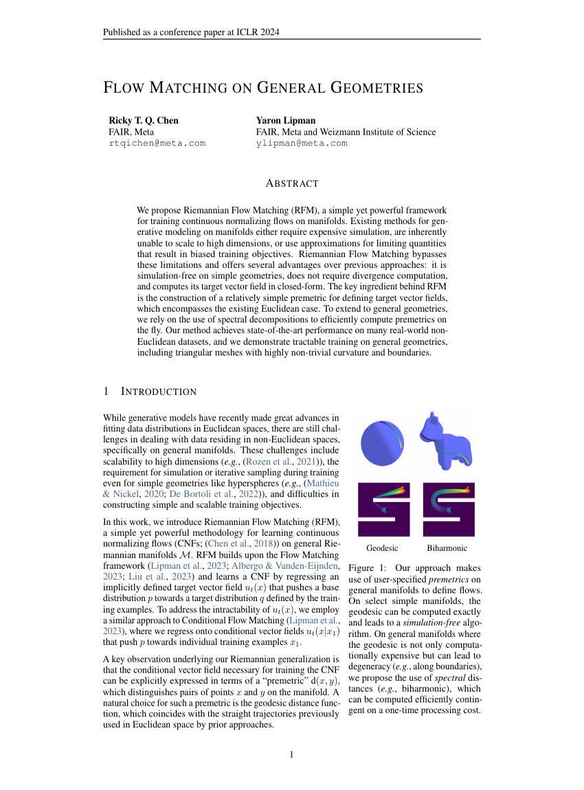 FLOW MATCHING ON GENERAL GEOMETRIES