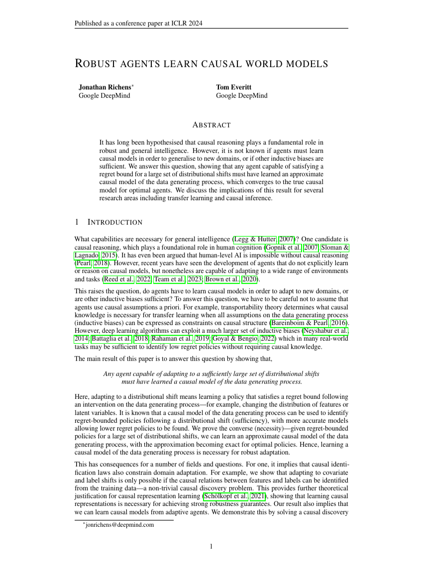 ROBUST AGENTS LEARN CAUSAL WORLD MODELS