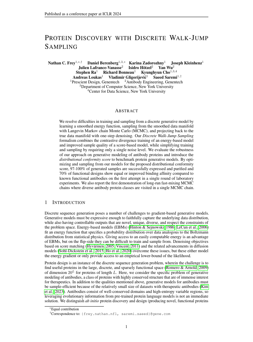 PROTEIN DISCOVERY WITH DISCRETE WALK-JUMP SAMPLING