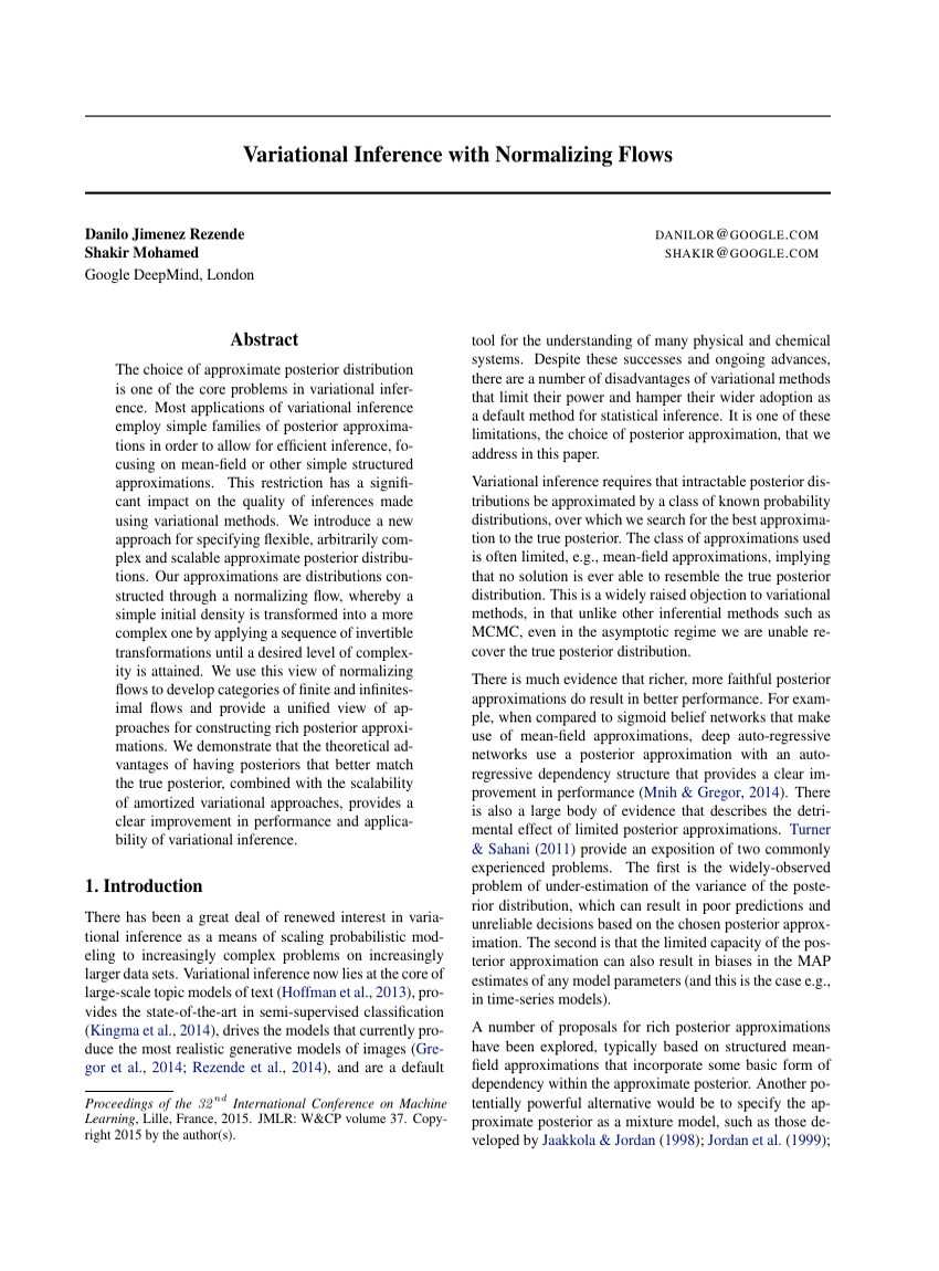 Variational Inference with Normalizing Flows