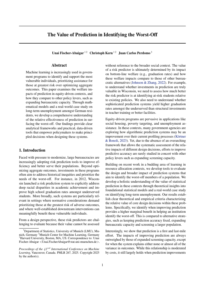 The Value of Prediction in Identifying the Worst-Off