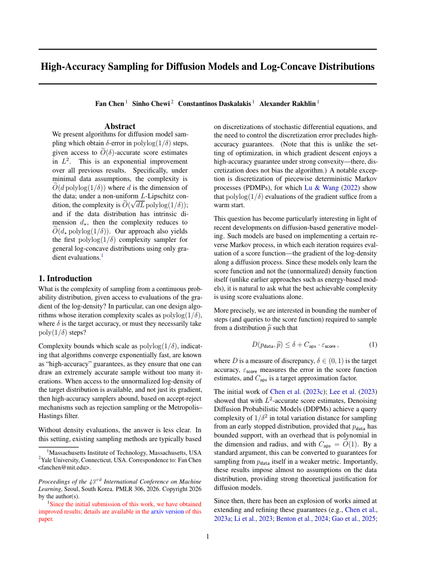 High-Accuracy Sampling for Diffusion Models and Log-Concave Distributions