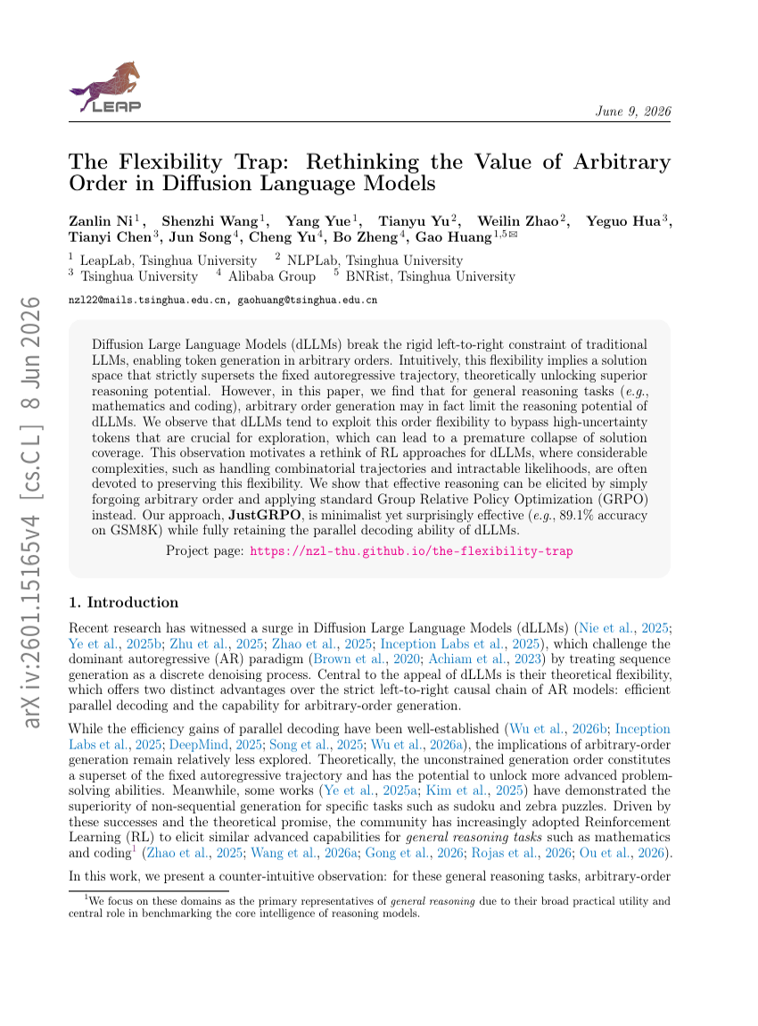 The Flexibility Trap: Rethinking the Value of Arbitrary Order in Difusion Language Models