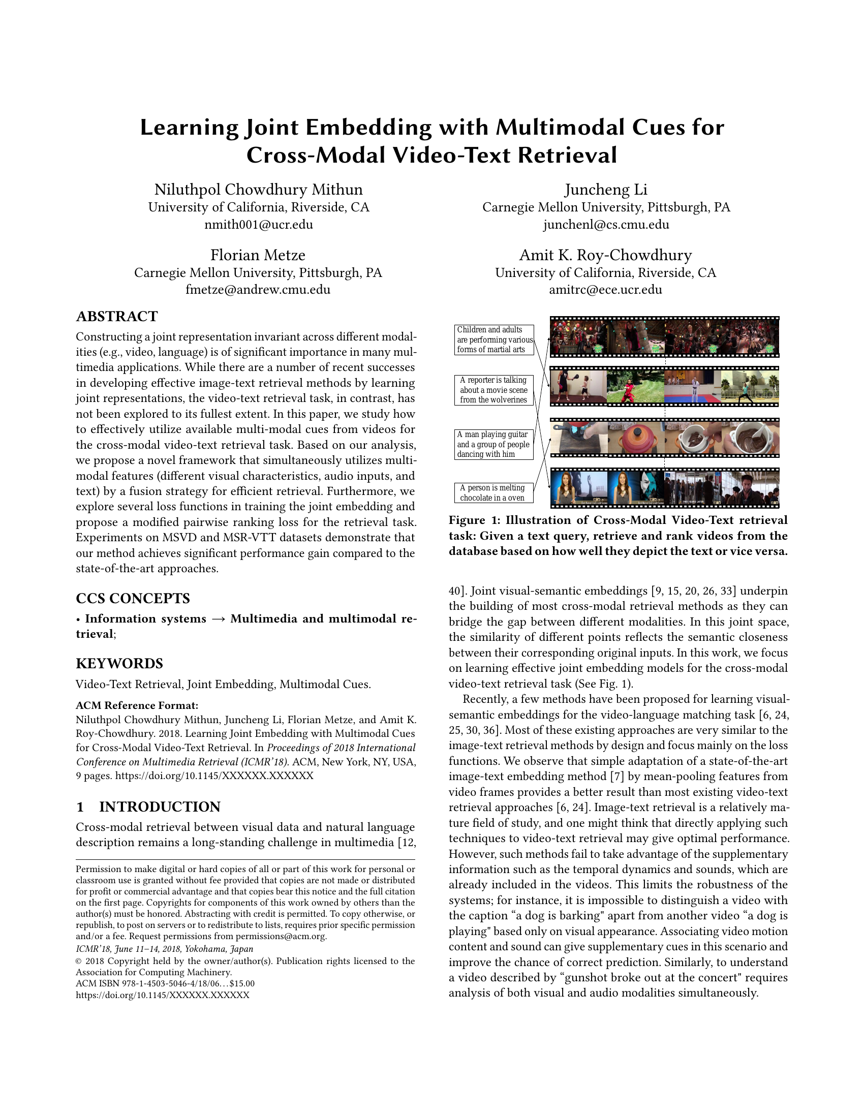 Learning Joint Embedding with Multimodal Cues for Cross-Modal Video ...